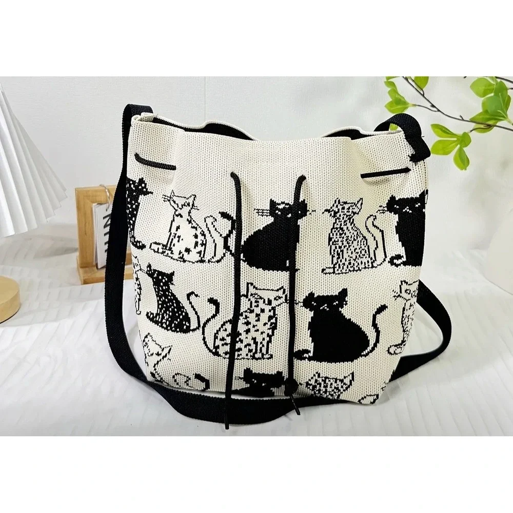 Japanese Style Anime Cat Handbag‎ Drawstring Sakura Purse Kawaii Bag New